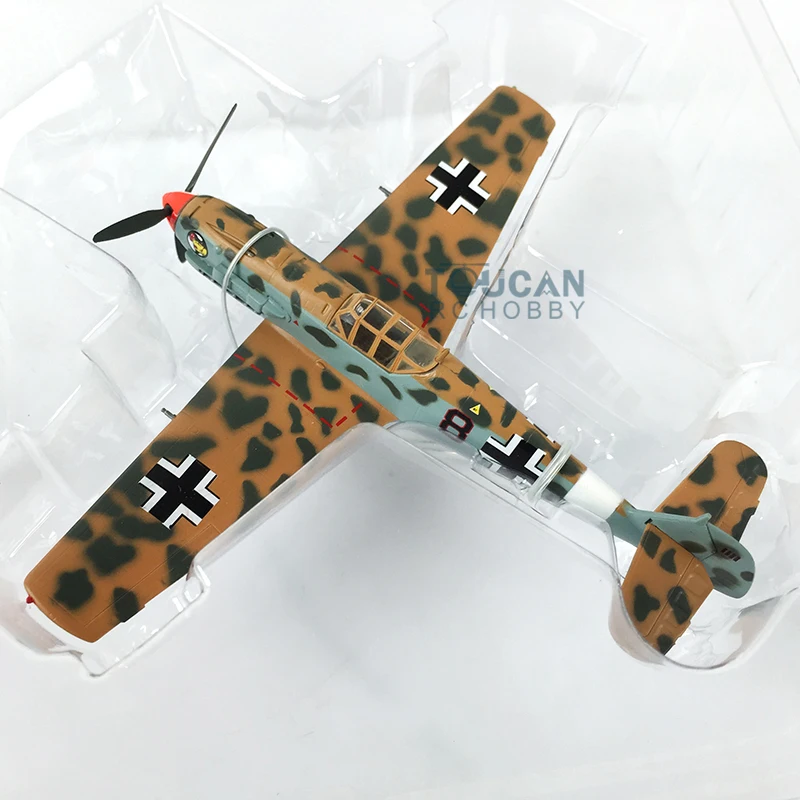 Easy Model 37277 1/72 Gray BF-109E-7/TROP 2/JG27 Propeller Fighter Bomber Model TH07599-SMT2