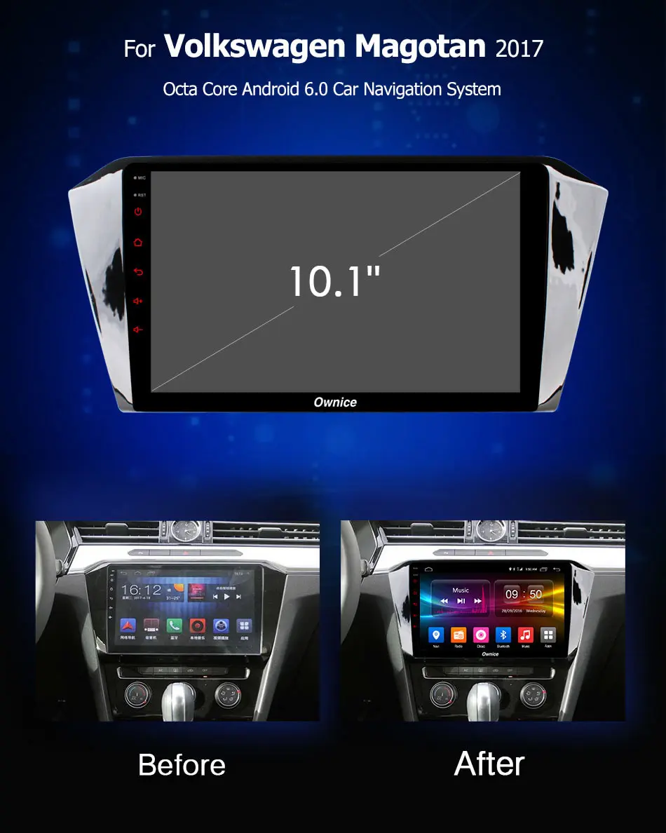 Cheap 10.1" IPS Android 9.0 Octa Core 4GB+32GB Car DVD Player for Volkswagen VW Passat B8 Magotan 2017 2018 2019 GPS Radio DSP CarPlay 2