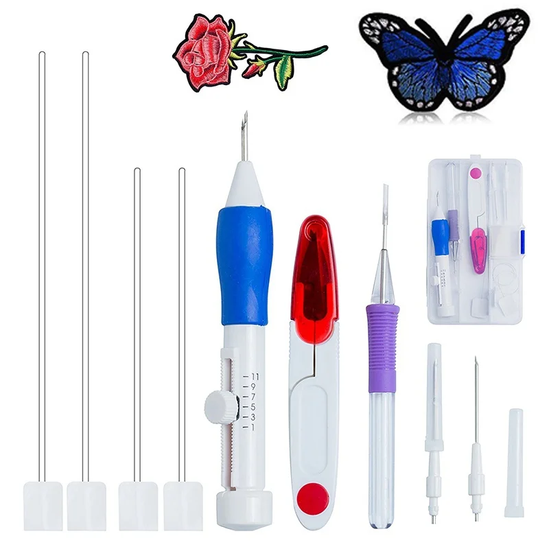 Magic Embroidery Pen Punch Needle Set Stitching Weaving Tool For DIY