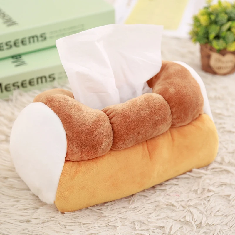 

25 cm Simulation Bread Toast Plush Tissue Box Stuffed Cotton Funny Toy Creative Home Decoration Birthday Gift