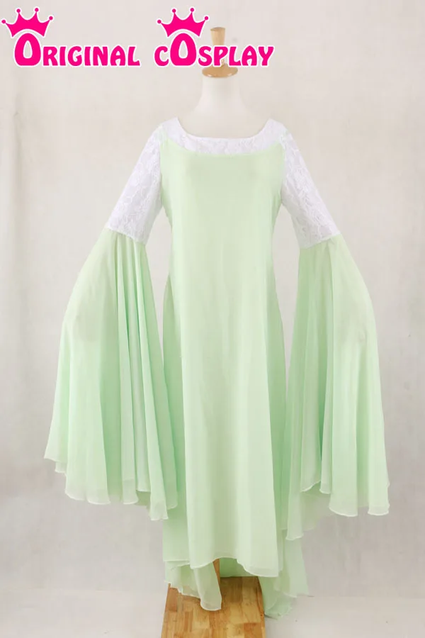 The Lord of the Rings Arwen Green Dress Costume Gown Hand Made Tailor |