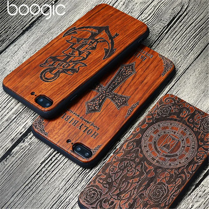 Деревянный чехол из ТПУ для Iphone 8, 8 Plus 7 7 Plus 6 6 S Plus 5 5S SE узор деревянный чехол ретро натуральный чехол с резьбой Coque Capa Funda