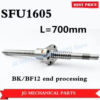 

High quality 1pcs Rolled Ballscrew 16mm Dia SFU1605 Ball Screw L=700mm with single ballnut for BK/BF12 end processing