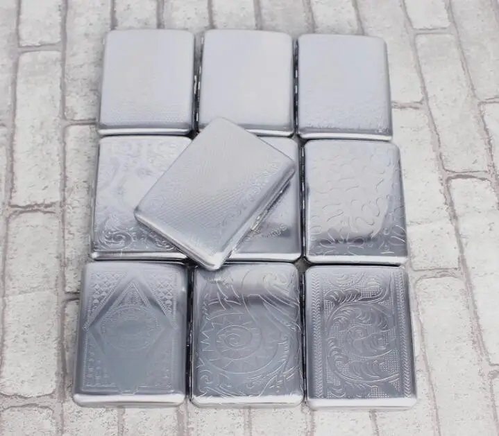 

slim Silver Polish Flower Engrave Cigarette Case Box Portable 16 Tobacco Storage case Container metal Cigarette Holder box Cases