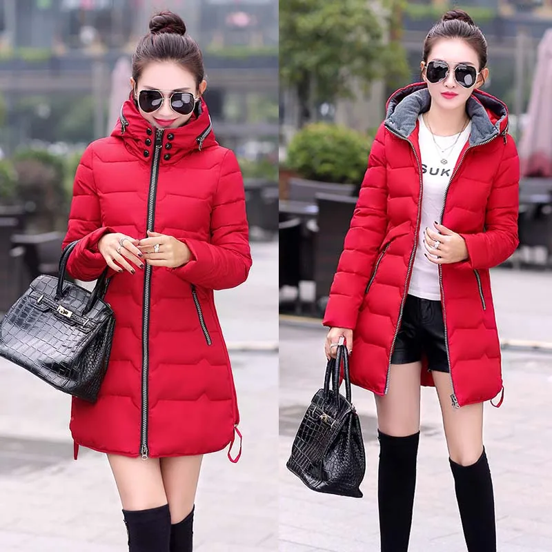 MLinina 2019 Winter Jacket Women Hooded Warm Plus Size 6xl 7xl Cotton Coat Padded Female Slim Long Jacket Women Parka Outwear
