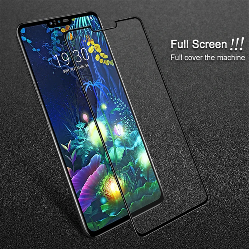 Защитное стекло для экрана LG V50 9H с полным клеем + Полное покрытие из закаленного