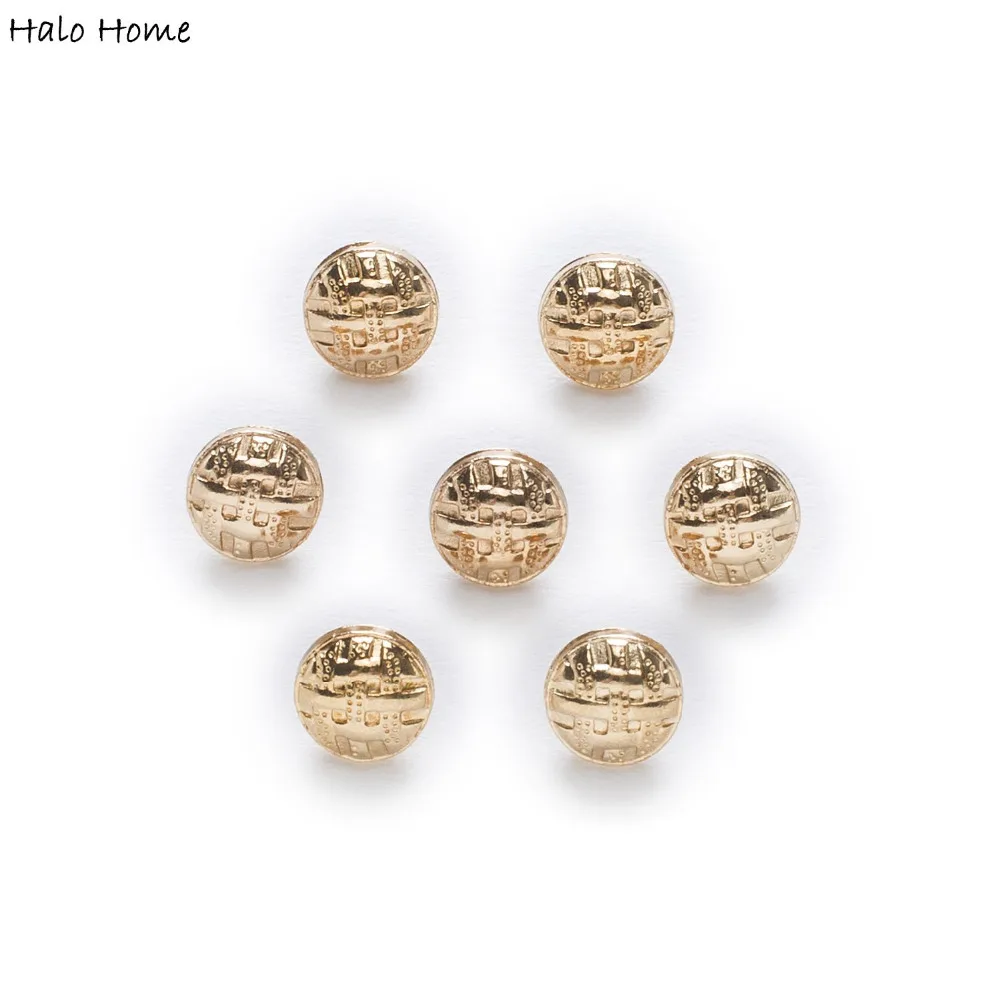 

10pcs Stripe Gold Metal Shank Buttons Shirt Clothing Sewing Decor Replace Fabric Covered Embellishment 10mm