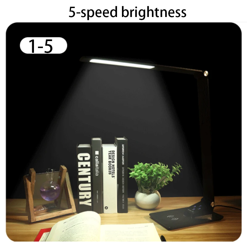  QI Wireless Charger with LED Desk Lamp USB charging Port For Mobile Phone Folding 12W Table Lamp fo - 4000010179482
