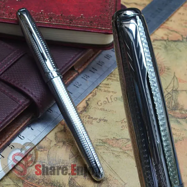JINHAO 601 полностью Серебряная перьевая ручка с средним наконечником 18KGP|fountain pen|nib