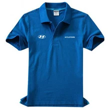 Брендовая одежда hyundai тенниска с логотипом повседневное однотонное Мужское поло рубашка с коротким рукавом высокого качества