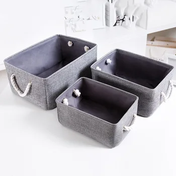 

WHISM Large Storage Box Laundry Box for Toys Organizer Storage Case Desktop Cabinet Sundries Handle Storage Boxes Container