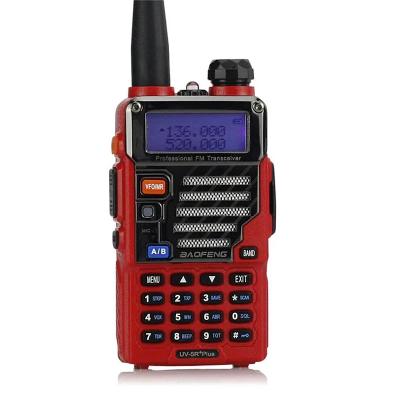 Baofeng UV-5R Plus Dual Band двухстороннее радиолюбитель портативная рация 5 Вт 128CH УКВ FM VOX двойной Дисплей Qualette красный