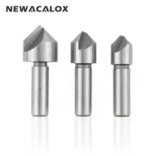 NEWACALOX 3pcs Countersink Bore Set Wood Plastic Tools Drill Bit Set Woodworking Boring Chamfer Milling Cutter Router 90 Degree