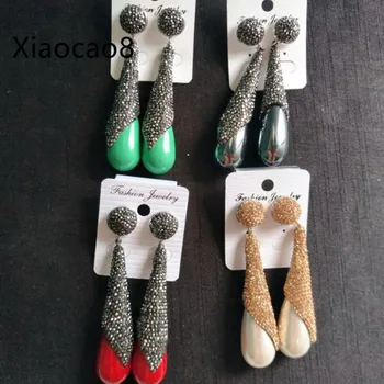 

Shell Pearl Long Drop Earrings with Rhinestone Woman Dangle Earrings for Women Pendientes Bijoux Femme Brincos Womens Earrings