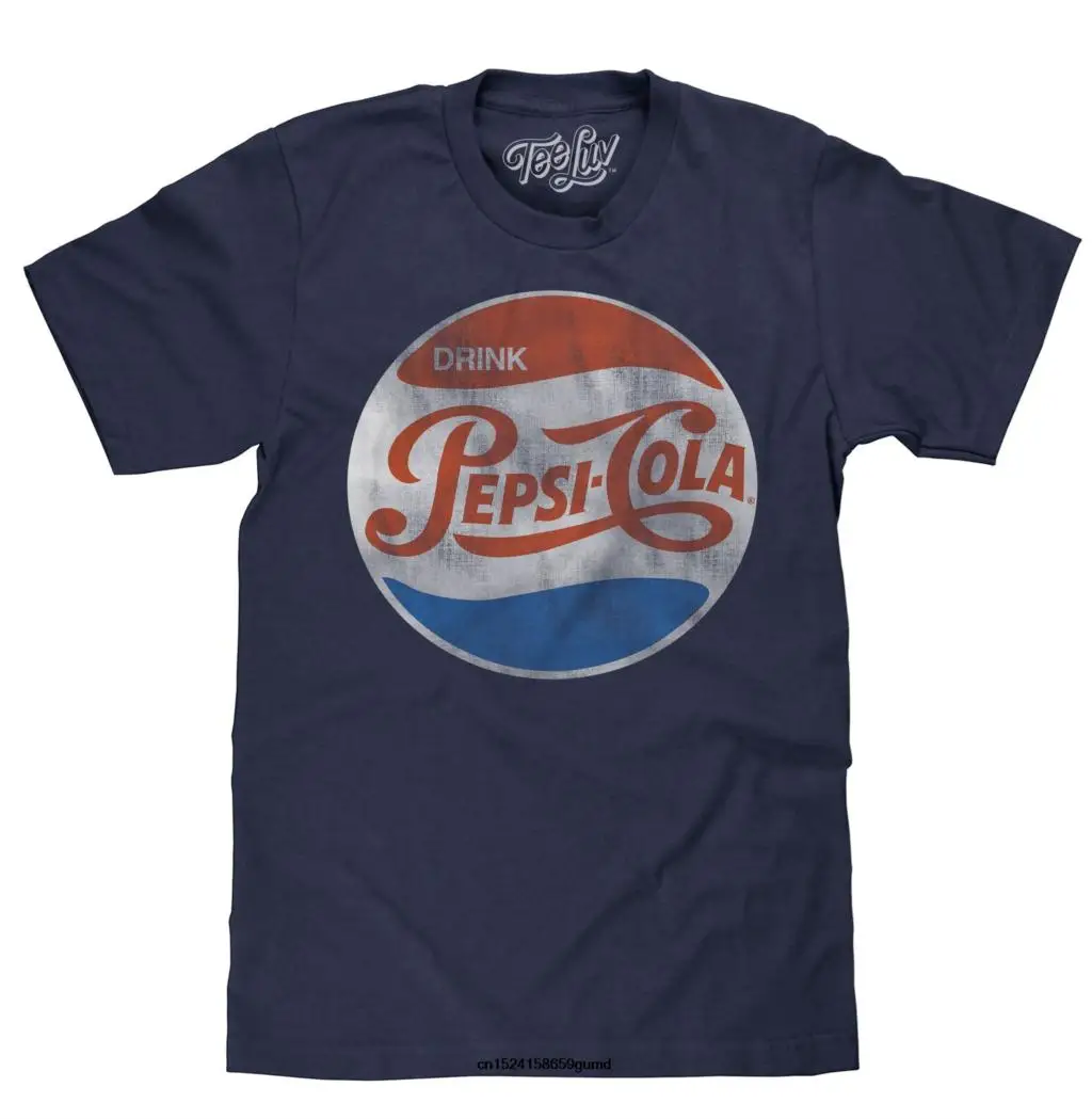 

Funny Men t shirt Women novelty tshirt Drink Pepsi Cola - Distressed Classic Logo Pepsi Shirt T-Shirt