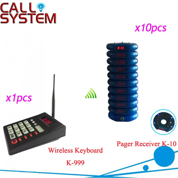 K-999 K-10 blue 1+10+1 Self-service Restaurant Table Call Paging System