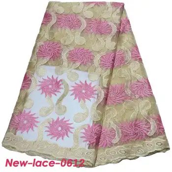 

African Lace Fabric 2019 High Quality French Tulle Lace Fabric Embroidery Mesh Nigerian Laces Fabric For Wedding Dress W001