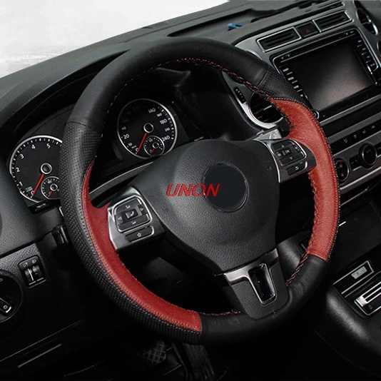 

Leather Steering Wheel Cover Fit for Volkswagen Tiguan 2010-2017 Car steering wheel cover
