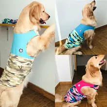 Одежда для собак, весенний и летний костюм, камуфляжная хлопковая футболка без рукавов, дышащий жилет для маленьких, средних и больших собак