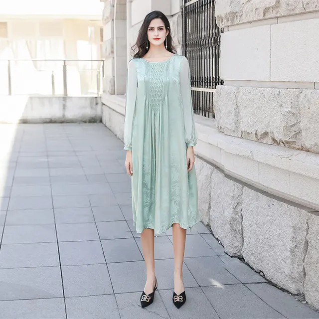 mint silk dress