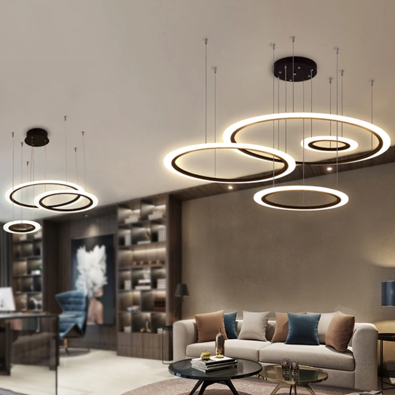 NEO Gleam, черный/кофейный цвет, современный светодиодный подвесной светильник для гостиной, столовой, акриловый алюминиевый корпус, светодиодный подвесной светильник, Lighti