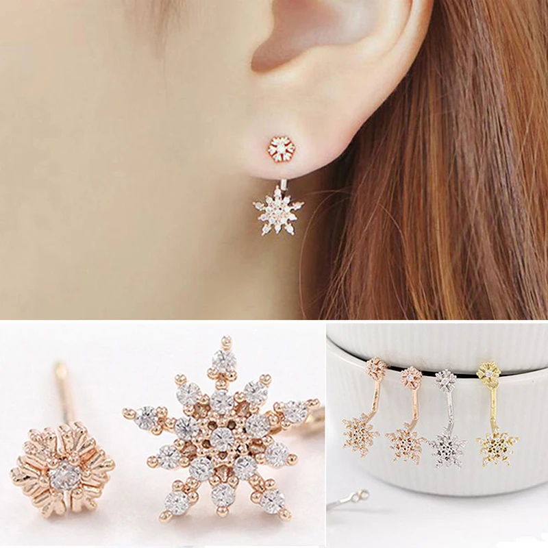 

New Snowflake Crystal Rhinestone Stiud Earring Earrings For Women Accessories Free shipping