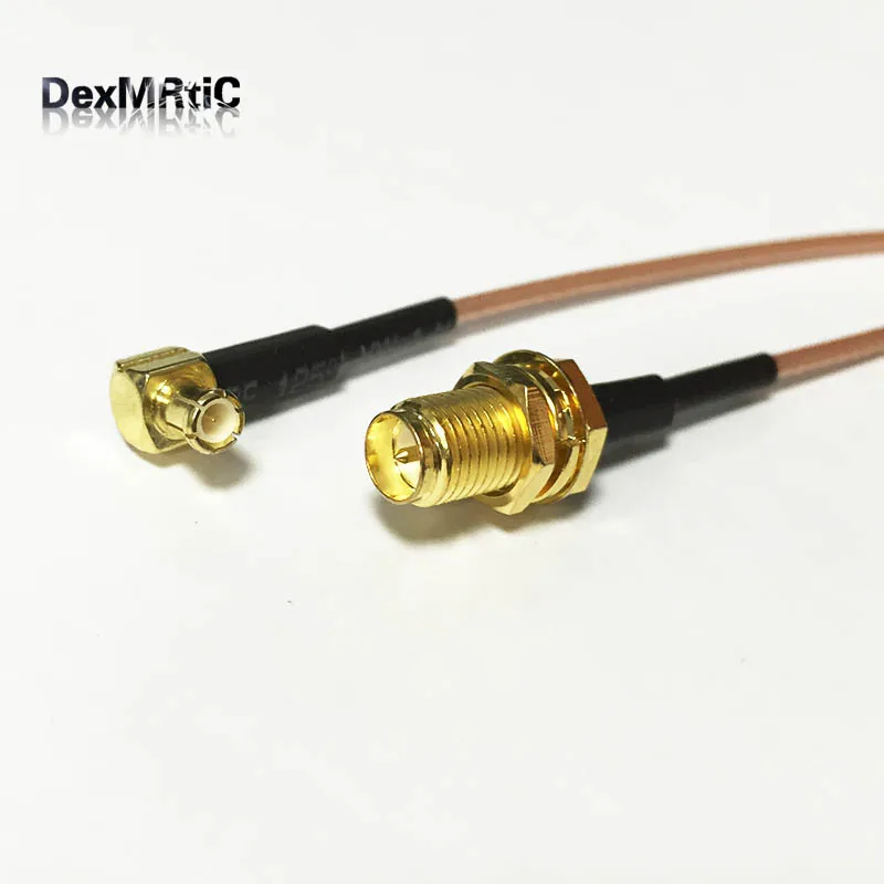 Новый RP SMA Женский Джек гайка переключатель MCX Штекер правый угол перемычки
