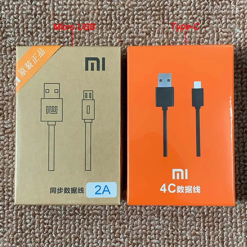

Original XIAOMI Micro USB/Type C 2A Fast Charger Cable 120CM For MI F1 A1 A2 6 8 9 SE Redmi K20 Pro Note 4 4X 5 6 7