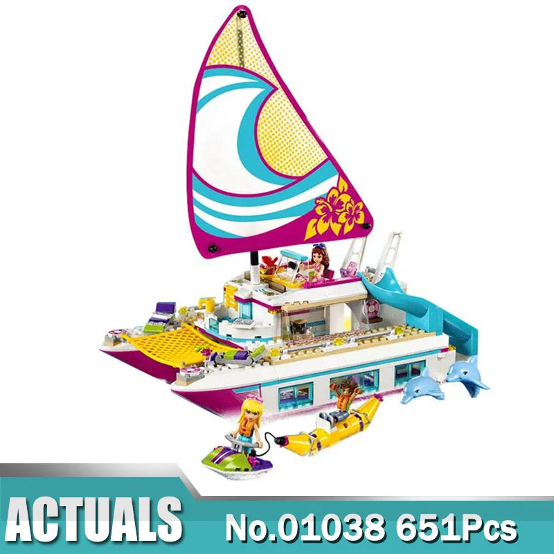 

Friends Girl Series 01038 Sunshine Catamaran Building Blocks Toys for Girl Gifts Compatible with Lego 41317