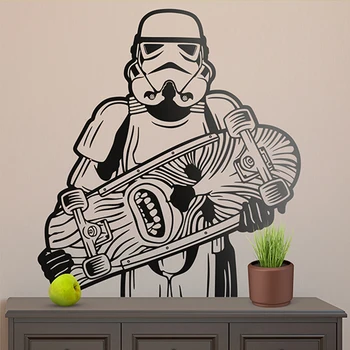 

Large Star War Soldier Imperial Skate Wall Sticker Boy Room Kids Room Cartoon Army Skating Sport Wall Decal Bedroom Vinyl Decor