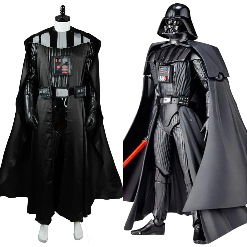

Movie Star Wars Darth Vader Cosplay Costume Outfit Jumpsuit Belt Gloves Cape Calf Covers Halloween Party Costume Made