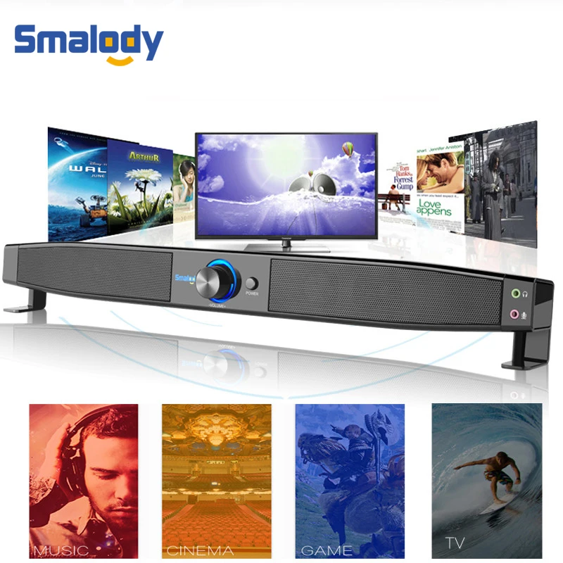 

Smalody Multimedia Speaker Soundbar HIFI Subwoofer Surround Stereo PC Music Speakers Home Theater System Laptop Computer Desktop
