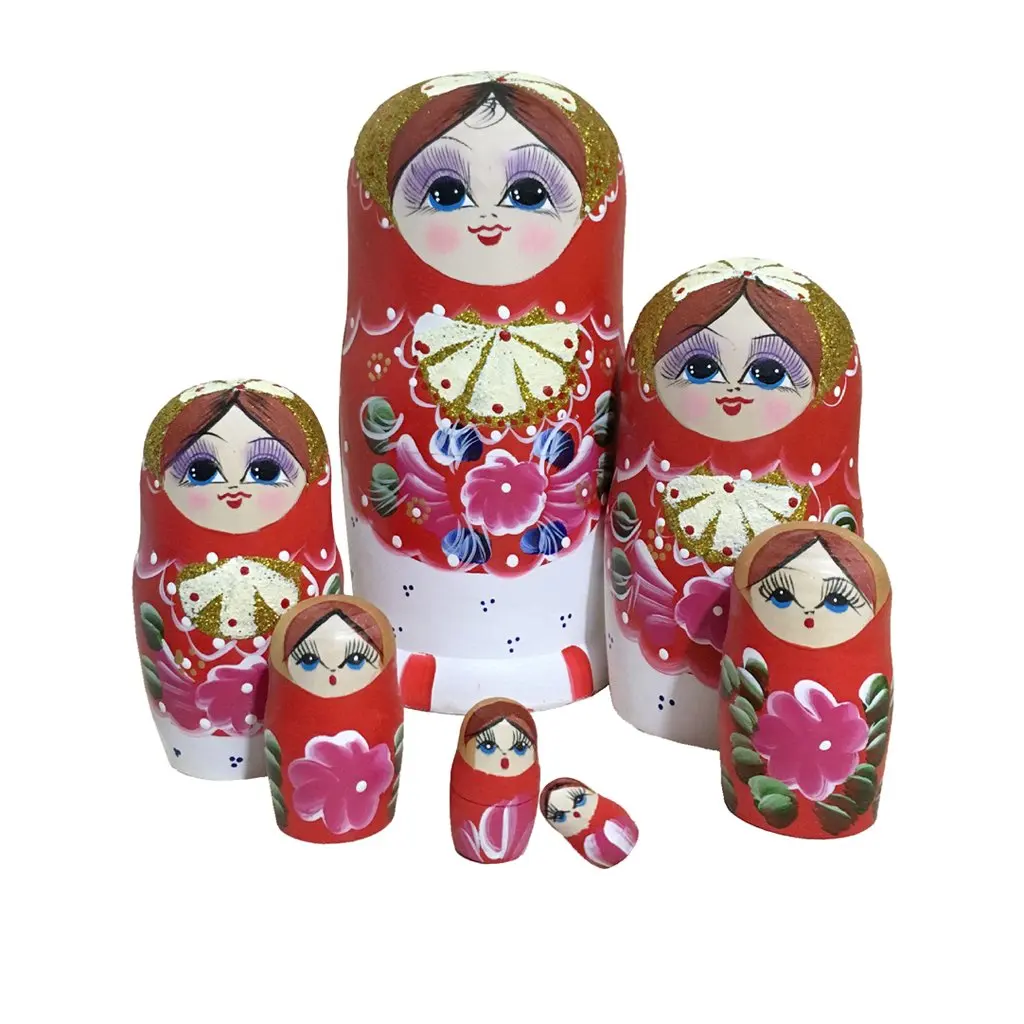 7 шт./компл. деревянный традиционные куклы-матрешки ручной работы матрешки украшение стола игрушечные лошадки Рождество подарок на день