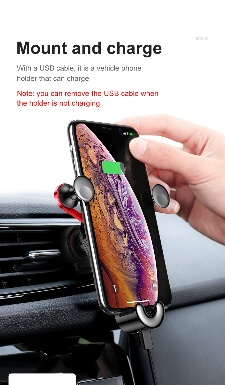 Автомобильный держатель для телефона Baseus для iPhone 11 Pro Xr X 8, автомобильный гравитационный держатель для телефона в автомобиле, держатель на вентиляционное отверстие для Samung S10 Xiaomi