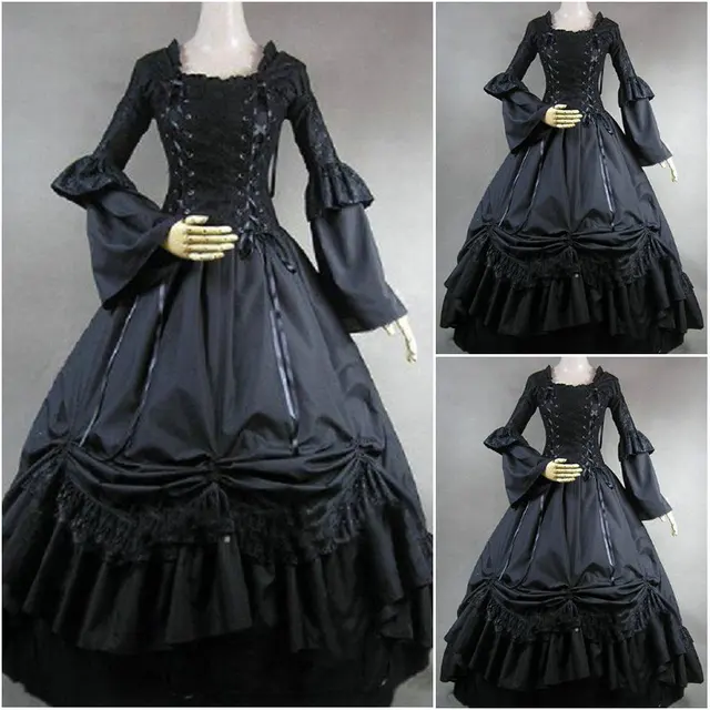 black 1800s dress