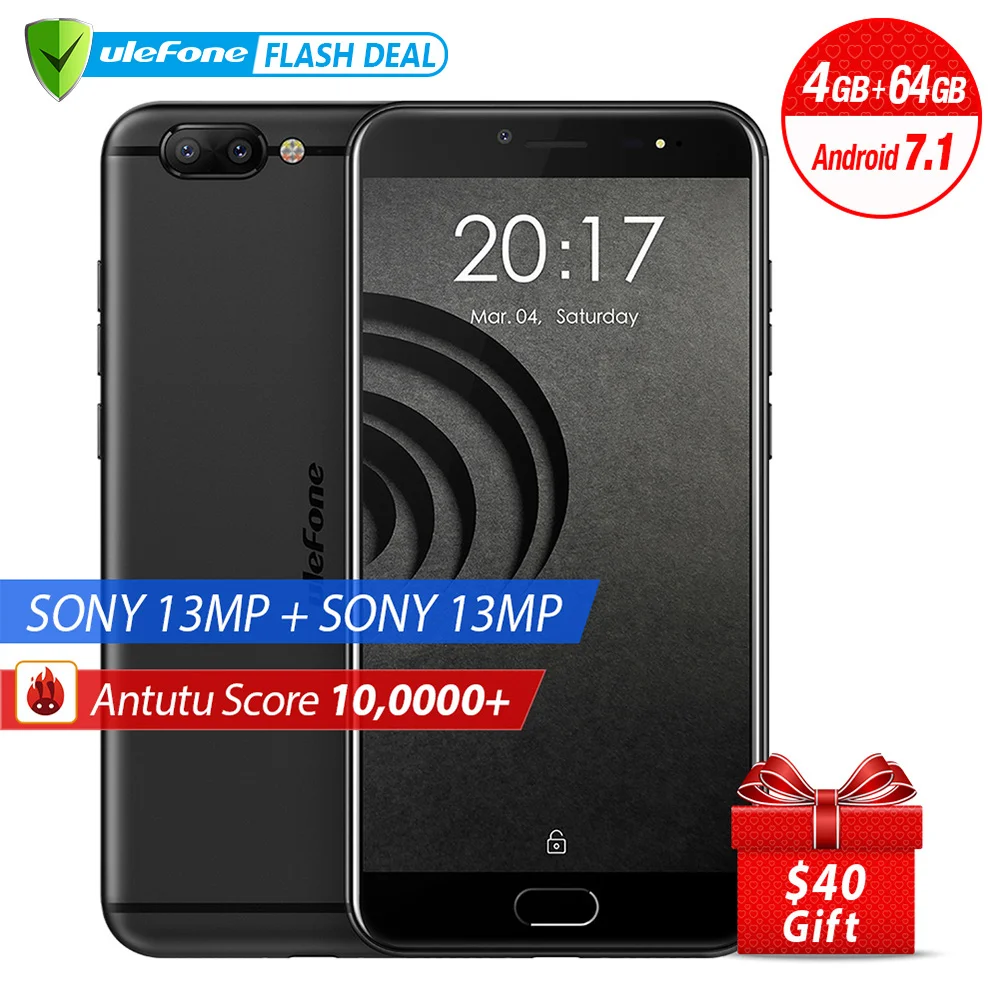 Ulefone Gemini Pro 4G смартфон 5.5 дюймов FHD MTK6797 Deca Core android 7.1 4 ГБ+ 64 ГБ Сканер отпечатков пальцев двойная камера 13MP