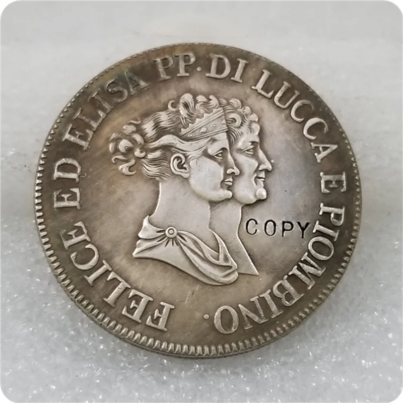 1805 Italy Lucca Piombino 5 Franchi Silver coins COPY | Дом и сад