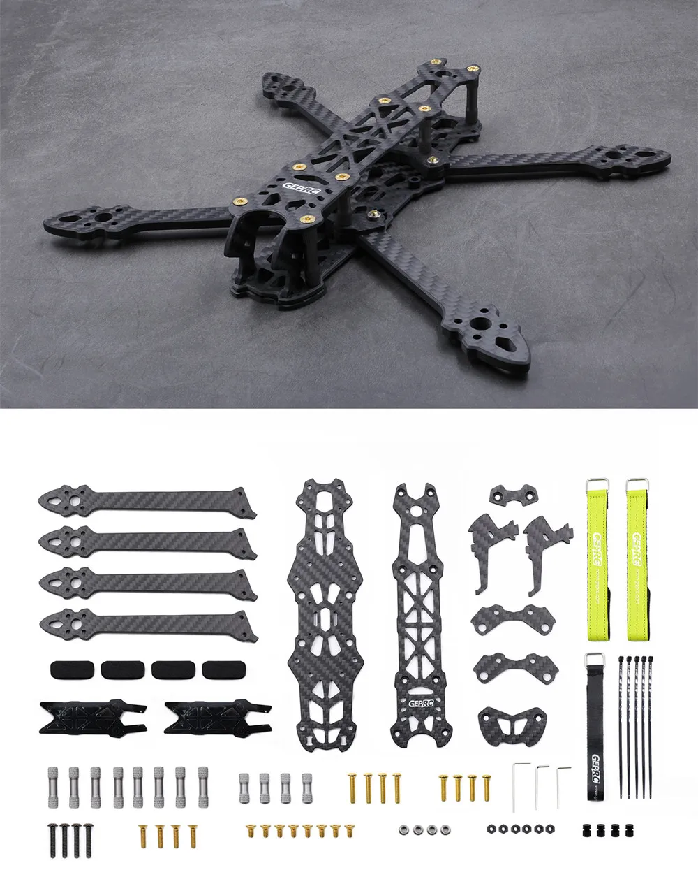 Geprc MARK4 225 мм 5 дюймов/260 мм 6 дюймов/295 мм 7 дюймов Высокое качество 3K саржевая карбоновая пластина рамка Комплект для радиоуправляемого дрона FPV Racing
