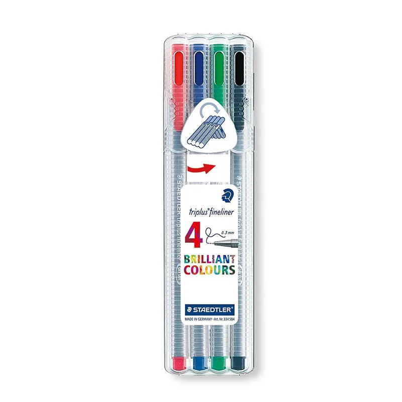 STAEDTLER 334 цвет волокна пера 4/10/20 цветов красивых цветов иглы пера изогнутым наконечником ручная ручка - Цвет: 334 SB4