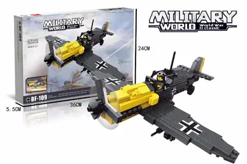 

Classic world war II German army BF109 fighter building block ww2 air force figures bricks model toys collection for kids gifts