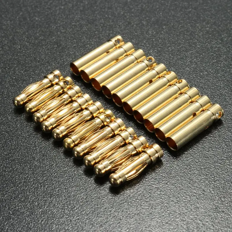 

3.5mm 10 Pair Gold Plated Copper Banana Plug Connector Male Female Socket Adapter For RC Car Truck Drone Battery