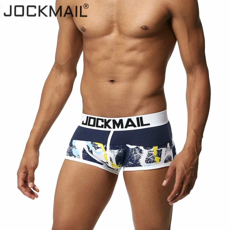 JOCKMAIL бренд мужской Трусики Дышащие Боксеры хлопок гей Для мужчин нижнее белье U выпуклая сумка сексуальные трусы Домашняя одежда шорты