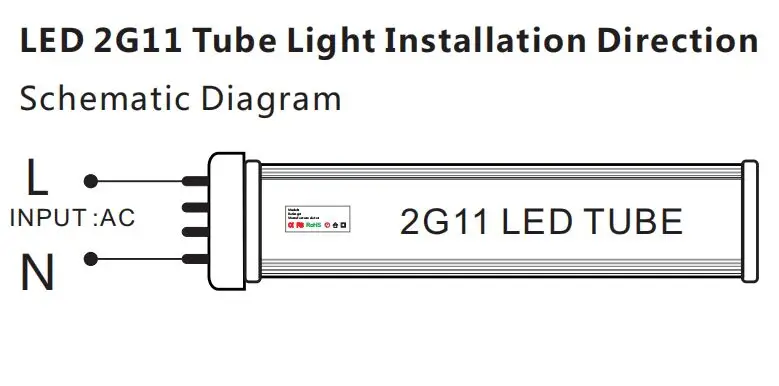 CFL сменный PLL светодиодный 2G11 трубок 8 Вт 225 мм 4pin 4000K модифицированный светодиодный 2G11 трубок