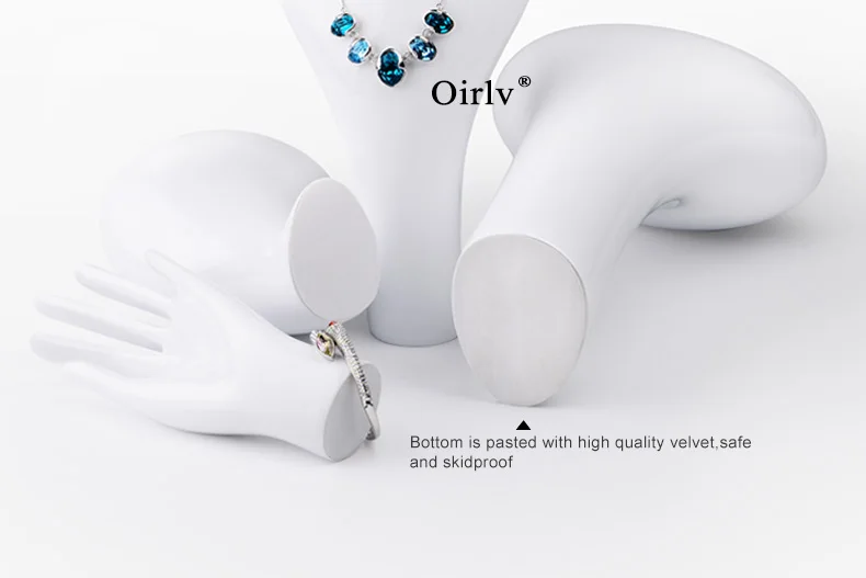 Oirlv White Resin Hand Rack Jewelry Organizer Shape Ring Braclet Necklace Display Holder (1)
