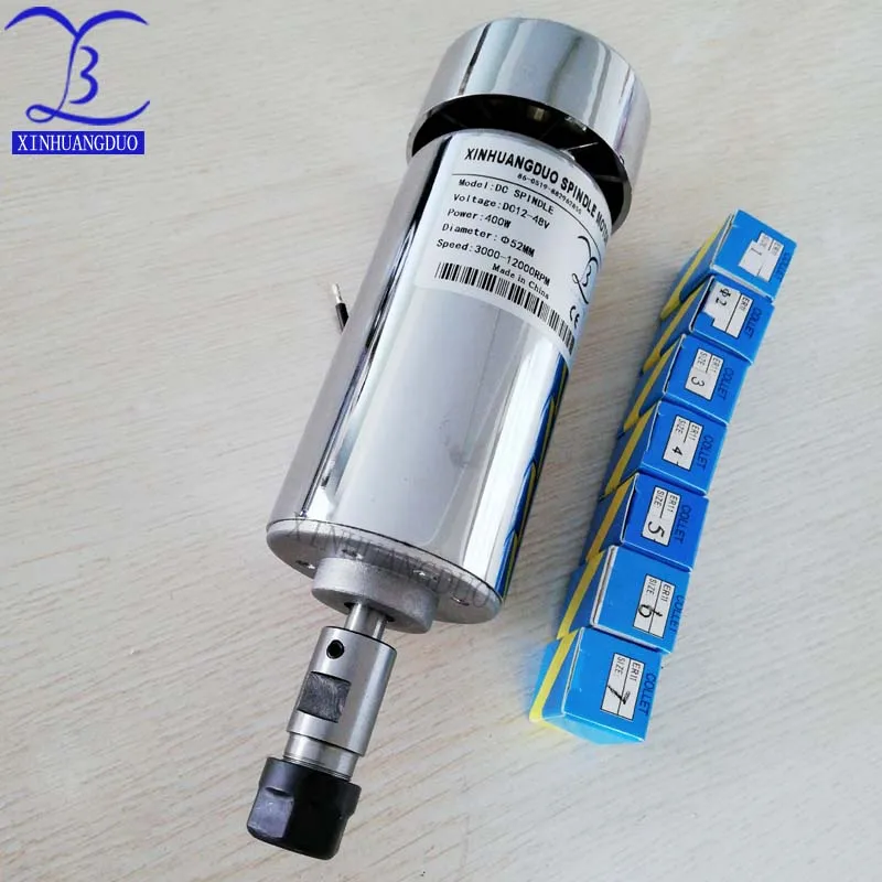 

48V 400w motor air cold cnc engraving machine spindle spindle DC motor CNC engraving machine + ER11 chuck (1mm-7mm)