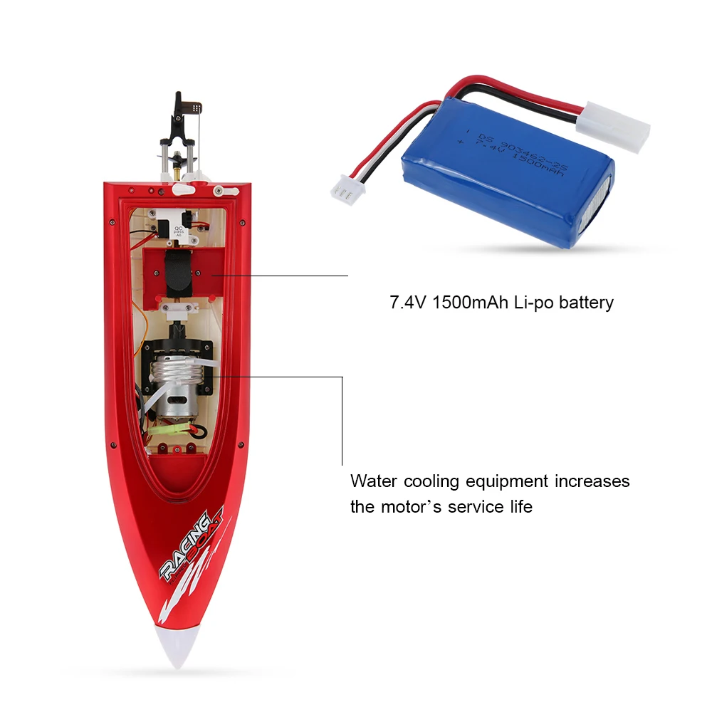 Набор 30 км/ч Высокая Скорость корабль GC001 2,4 г водяного охлаждения Системы самовосстанавливающаяся высокое Скорость Радиоуправляемый гоночный катер игрушки для детей