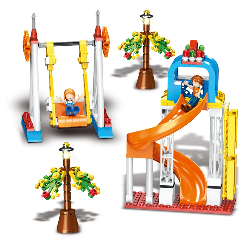 

City Fun Park Compatible Legoe 230 pcs Colorfully Building Blocks Bricks Action Figure Toys for chritmas Gift