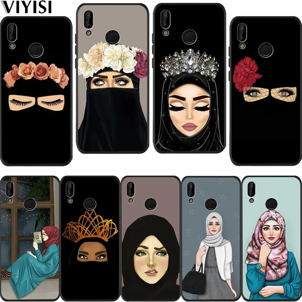 

Hijab Girl Muslim Islamic Gril Eyes Arabic Case For Huawei p20 lite P30 Pro Mate 20 Lite Honor 8 10 P Smart Etui Coque Fundas