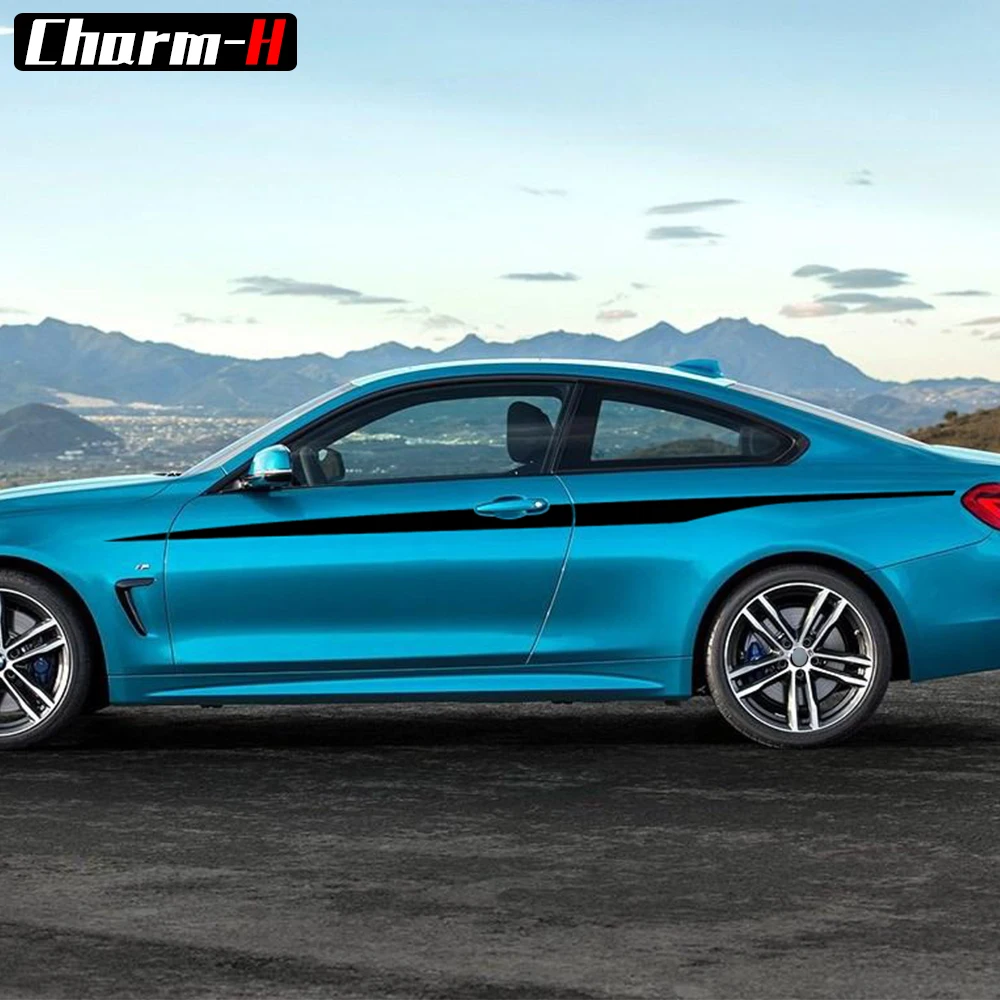 2 шт. боковая наклейка для BMW F32 4 серии Coupe M производительность акцент Atripes боковые полосы графика стикеры стайлинга автомобилей