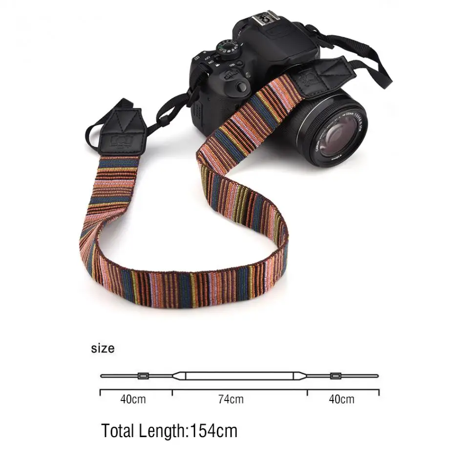 Универсальная 1 см широкая красочная полиэфирная ткань Наплечная камера с ремнем для шеи ремень длиной 154 см